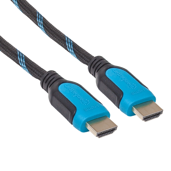 Cable HDMI 2.0 textil M-M 3.0M negro/azul