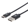 Cable USB-C V2.0, C-A 0.5M Negro 480Mbps