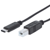 Cable USB-C V2.0, C-B 2.0M Negro 480Mbps