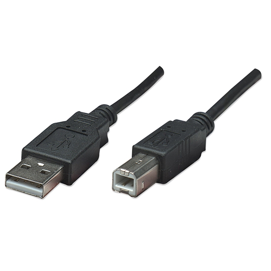 Cable USB V2.0 A-B  0.5M, Negro