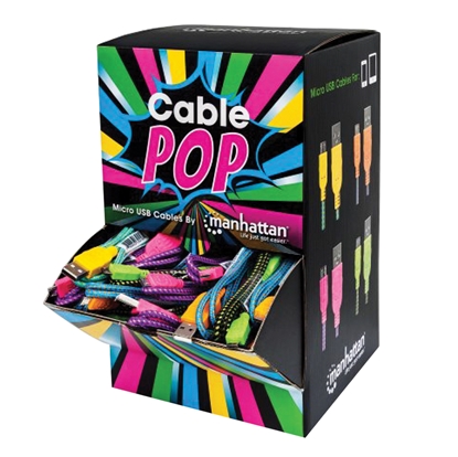 Display con 60 Cables Micro USB V2.0 A-Micro B 0.5m Colores