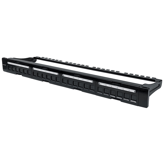 PANEL PARCHEO SIN JACKS, 24 PTOS 1U, C/ORGANIZADOR, CAT5E A CAT6A