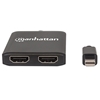 Video Splitter DisplayPort 1 Mini DP in : 2 HDMI out UHD