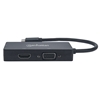 Convertidor Video USB-C a HDMI/SVGA/DVI (H) HDMI 4K@30Hz, VGA y DVI 1080p