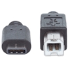 Cable USB-C V2.0, C-B 1.0M Negro 480Mbps