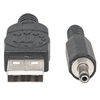 Cable USB A-H Alim. 3.5mm 5V DC  1.0M, Negro