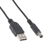 Cable USB A-N Alim. 5.5mm 5V DC  1.0M, Negro