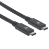 Cable USB-C V3.1, C-C 2.0M Negro