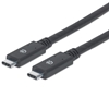 Cable USB-C V3.1, C-C 2.0M Negro