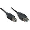 Cable USB V2.0 A-B  0.5M, Negro