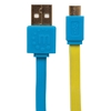 Cable USB V2 A-Micro B, Blister PLANO 1.8M Azul/Amarillo