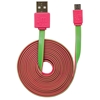 Cable USB V2 A-Micro B, Blister PLANO 1.0M Rosa/Verde