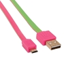Cable USB V2 A-Micro B, Blister PLANO 1.0M Rosa/Verde