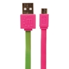 Cable USB V2 A-Micro B, Blister PLANO 1.0M Rosa/Verde