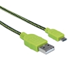 Cable USB V2 A-Micro B, Blister Textil 1.0M Negro/Verde