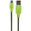 Cable USB V2 A-Micro B, Blister Textil 1.0M Negro/Verde