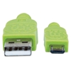Cable USB V2 A-Micro B, Blister Textil 1.0M Negro/Verde