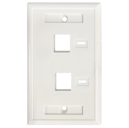 TAPA (FACEPLATE)  Blanco 2 Perf. Etiqueta