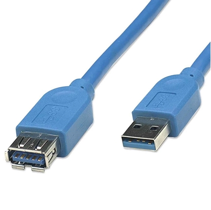Cable USB V3.2 Ext. Tipo A  2.0M Azul, 5Gbps