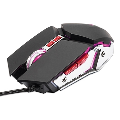 Mouse Optico Gaming 7 Botones, Negro/Plata 3200 DPI