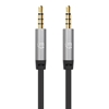 Cable Audio Estereo 3.5mm M-M 3.0M Negro/Aluminio Plateado