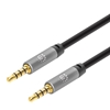 Cable Audio Estereo 3.5mm M-M 2.0M Negro/Aluminio Plateado