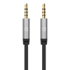 Cable Audio Estereo 3.5mm M-M 2.0M Negro/Aluminio Plateado