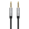 Cable Audio Estereo 3.5mm M-M 2.0M Negro/Aluminio Plateado