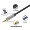 Cable Audio Estereo 3.5mm M-M 1.0M Negro/Aluminio Plateado