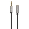 Cable Audio Estereo 3.5mm Exten. M-H 5.0M Negro/Aluminio Plateado