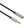 Cable Audio Estereo 3.5mm Exten. M-H 5.0M Negro/Aluminio Plateado