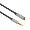 Cable Audio Estereo 3.5mm Exten. M-H 1.0M Negro/Aluminio Plateado