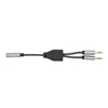 Adaptador Audio 3.5mm 1 H a 2 M, 15cm, Cable que Divide Audio para Audifono y Mic, Aluminio Plateado