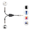 Adaptador Audio 3.5mm 1 M a 2 H, 15cm, Conecta dos audifonos a un jack de 3.5mm, Aluminio, Negro / P