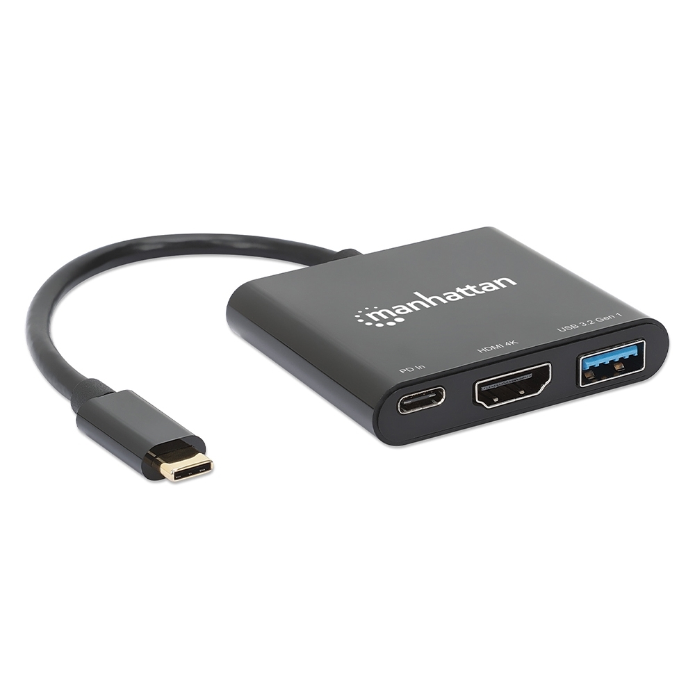 Manhattan Adaptador de USB-C a Conector 3.5mm y USB-C de carga