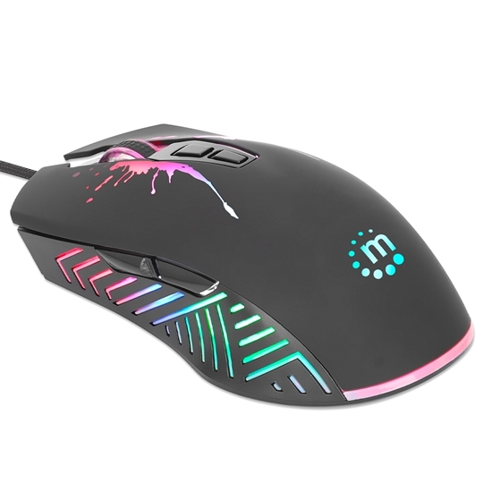 Mouse Optico Gaming 7 Botones, 7200 DPI, LED RGB, Negro