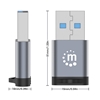 Adaptador USB-C V3.2 Gen1, AM-CH, 5Gbps 3A, Aluminio Gris Espacial/Negro