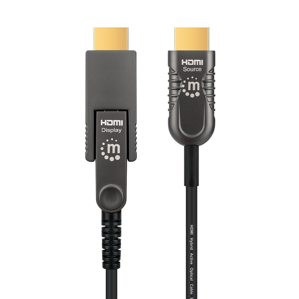 Master Distributor de las marcas MANHATTAN e INTELLINET. Cable HDMI Fibra  Optica M-M 4K@60Hz 50.0M Conector HDMI Desmontable Manhattan 355698