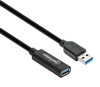 Cable USB V3.2 Ext. Tipo A 10.0M Negro, 5Gbps