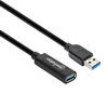 Cable USB V3.2 Ext. Tipo A  5.0M Negro, 5Gbps