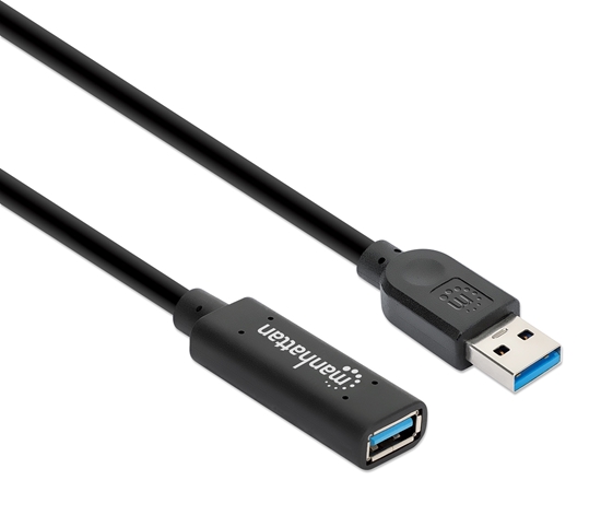 Cable USB V3.2 Ext. Tipo A  5.0M Negro, 5Gbps