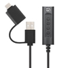Convertidor USB 2.0 / USB-C a Tarjeta Sonido 3.5 mm, cable con controles