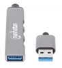 HUB USB V2.0  3 Ptos y V3.0 1 Pto, Aluminio Gris Espacial