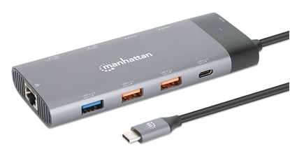 Docking USB-C 10 ptos, 2xHDMI, 5xUSB-A, USB-C, USB-C PD, RJ45, Tarjeta SD-microSD