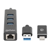 Adaptador de Red GB USB A/C +Hub 3 ptos V3.0