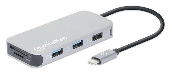 Docking USB-C  8 ptos, HDMI, USB-C PD/2xUSBv3.2/USBv2.0, RED,SD/Micro SDD