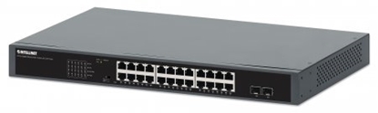 PoE Switch GB 24 ptos 19" 30W/pto, 370W, 2 SFP Ports