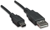 Cable USB V2.0 A-Mini B 3.0M Negro