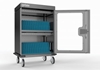 Gabinete de carga de 32 ptos USB-C, puerta vidrio