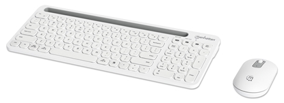Teclado y Mouse Optico Inalambrico 2.4G & Bluetooth Blanco Combo Tecla Tijera